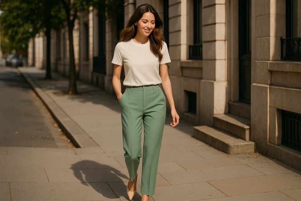 شلوار سبز سدری با چه رنگی ست میشه