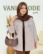 شومیز صلیبی جلو جیب مخمل کد h729_2