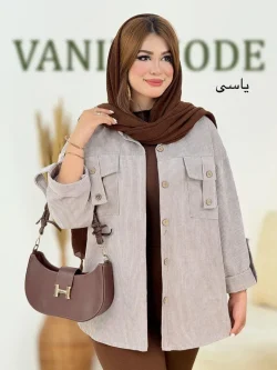 شومیز صلیبی جلو جیب مخمل کد h729