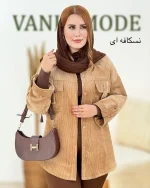 شومیز صلیبی جلو جیب مخمل کد h729_4