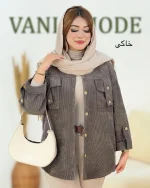 شومیز صلیبی جلو جیب مخمل کد h729_5