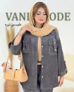 شومیز صلیبی جلو جیب مخمل کد h729_6