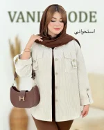 شومیز صلیبی جلو جیب مخمل کد h729_7