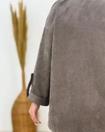 شومیز صلیبی جلو جیب مخمل کد h729_8