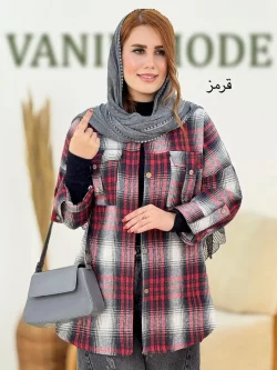 شکت چهارخونه آستین پاگون دار کد h685