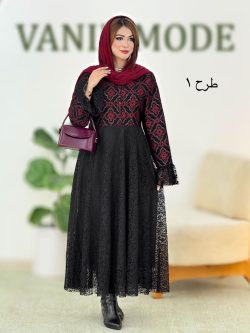 پیراهن یلدایی پایین تور دار کد h726