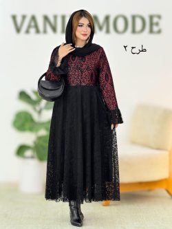 پیراهن یلدایی پایین تور دار کد h726