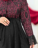 پیراهن یلدایی پایین تور دار کد h726_3