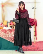 پیراهن یلدایی پایین تور دار کد h726_4