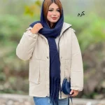 کاپشن زنانه کلاهدار کد h766