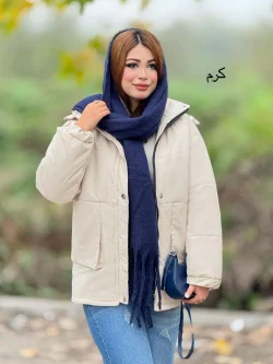 کاپشن زنانه کلاهدار کد h766