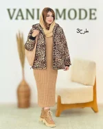 کاپشن پلنگی آستردار کد h746_2