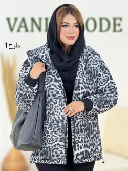 کاپشن پلنگی آستردار کد h746