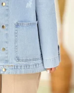 کت جین دکمه پرسی کد h745_1