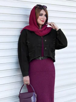 کت جین کوتاه زاپدار کد h719