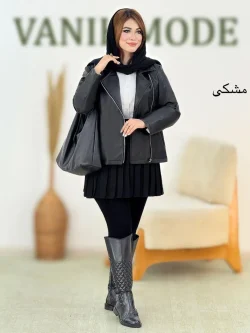 کت چرم زیپ دار کد h759