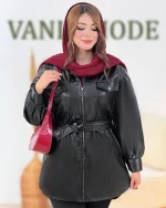 کت چرم چهار جیب بنددار کد h769_1